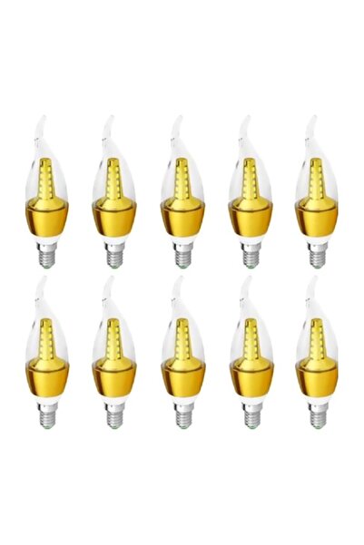 Beauenty 10-Piece LED Candle Bulb Gold/Clear 3x11cm
