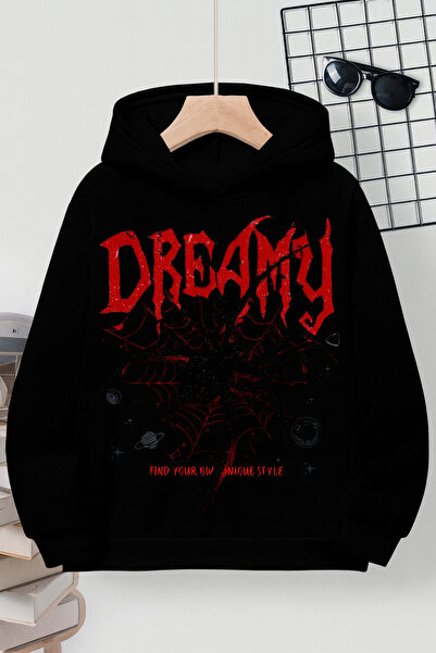 CLASSY.MODA Unisex oversized με κουκούλα Dreamy Spider Web Pattern Graphic με...