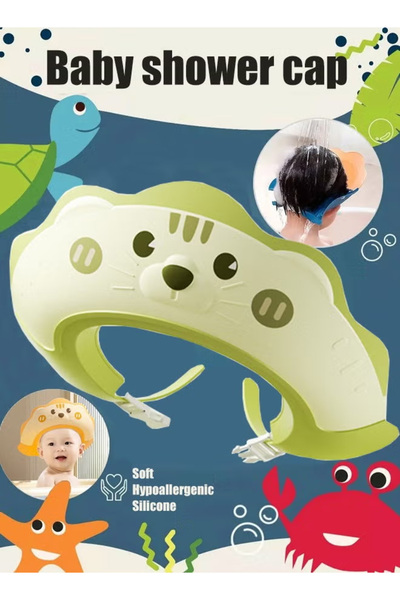 Generic Baby bath cap, adjustable toddler bath hat, eye and ear protection hat, making bath time more fun