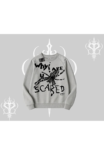 Tarzsokak Beyaz Biskilet Yaka Суитшърт Защо се страхуваш?