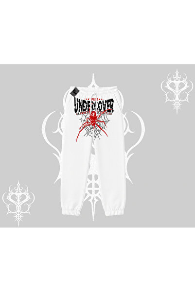 Tarzsokak Λευκό ελαστικό αθλητικό παντελόνι Spider Undercover