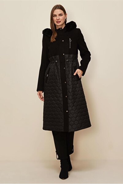 Alvina Hooded Waist-Tie Coat 90614