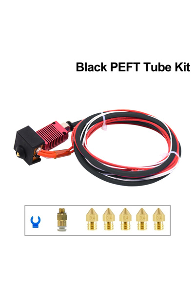 choice2 طقم أنابيب PEFT سوداء CR 10 بقوة 40 واط و12 فولت - قطع غيار طابعة ثلاثية الأبعاد - رأس طباعة مُجمّع - رأس طباعة معدني