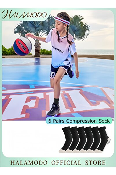 HALAMODO 6 أزواج من جوارب الضغط للنساء والرجال، جوارب ضغط رياضية طويلة قابلة ...