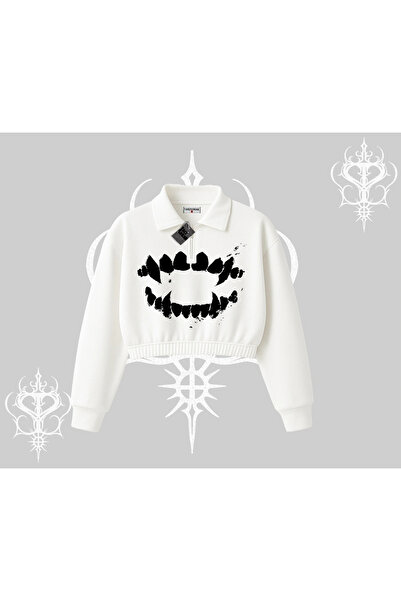 Tarzsokak Hanorac alb cu jumătate de fermoar Vampir Dış