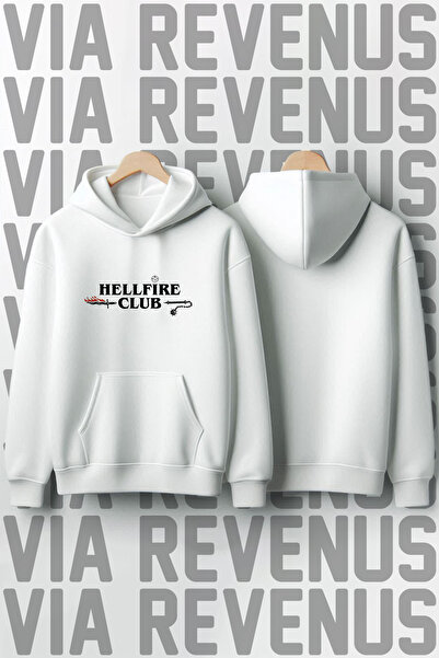 Vordevia Stranger Things Hellfire Club cu imprimeu bumbac 100% Calitate premium cu glugă Swea tricou