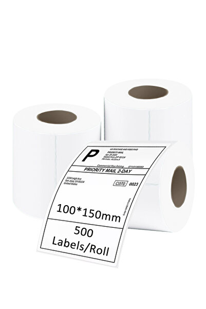 L&Wen 3 لفات ملصقات حرارية، ملصقات متعددة الأغراض للباركود، البريد 100 مم × 1...