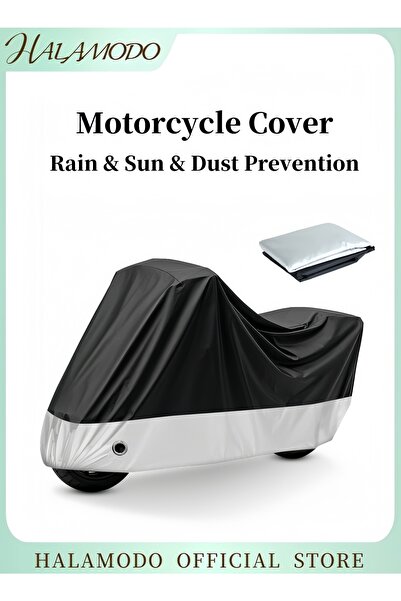 HALAMODO غطاء دراجة نارية عالمي، مقاوم للماء، مزود بفتحة قفل، يحمي من الغبار ...