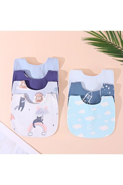 Choice3 مرايل أطفال زرقاء عشوائية 3 قطع، مرايل تجشؤ، مرايل قطنية ناعمة قابلة ...