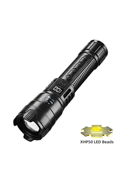 Choice مصباح يدوي S327-A عالي الطاقة بتقنية LED، قابل لإعادة الشحن عبر منفذ U...