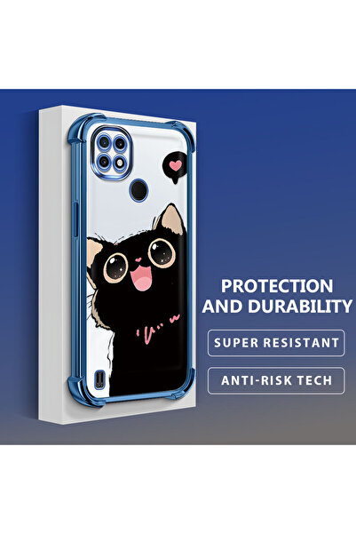 Hontinga حافظة هاتف شفافة من السيليكون الناعم متوافقة مع هاتف Realme C21 بنمط...