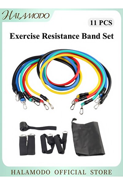 HALAMODO 11 PCS Resistance Band Set Exercise Resistance Bands with Handles fo...