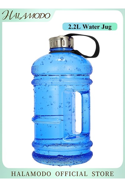HALAMODO 2.2L Water Jug Half Gallon Water Bottle with Handle Large Sport Wate...