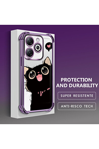 Hontinga حافظة هاتف شفافة من السيليكون الناعم متوافقة مع هاتف Infinix Smart 8...