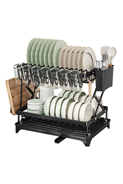 Sinyin 2-layer Dish Drying Rack,Kitchen Countertop Rack, Tableware Storage