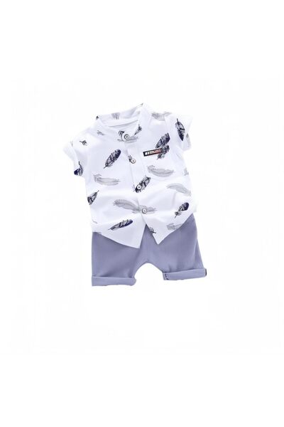 MINIMEAccessories Kids’ Summer 2-Piece Set| 24-36 Months | White & Light Blue...