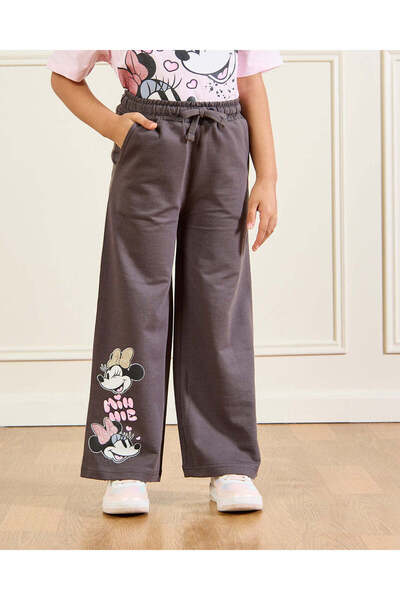REDTAG بنطال رياضي أرجل واسعة بلون الفحم مزين بطبعة ميني ماوس