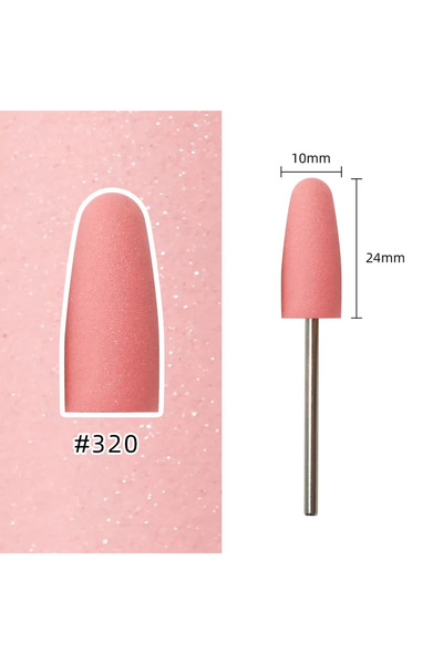 Choice4 Pink HYTOOS Round Silicone Nail Drill Bits 12*24mm 3/32" Rotary Manic...