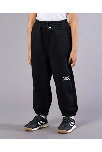 REDTAG Boys Black Printed Active Pants