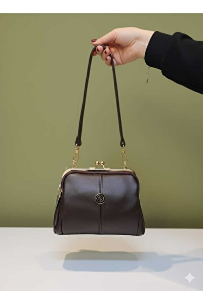 chance butik KLİPSLİ ACI KAHVE OMUZ VE ÇAPRAZ ÇANTA