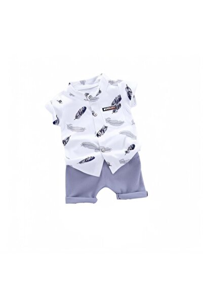 MINIMEAccessories Kids’ Summer 2-Piece Set| 18-24 Months | White & Light Blue...