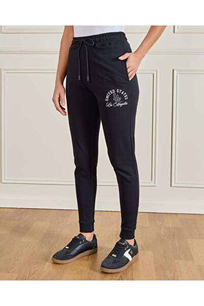 REDTAG Women Black Printed Active Pants