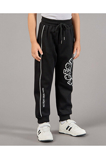 REDTAG Boys Black Printed Active Pants