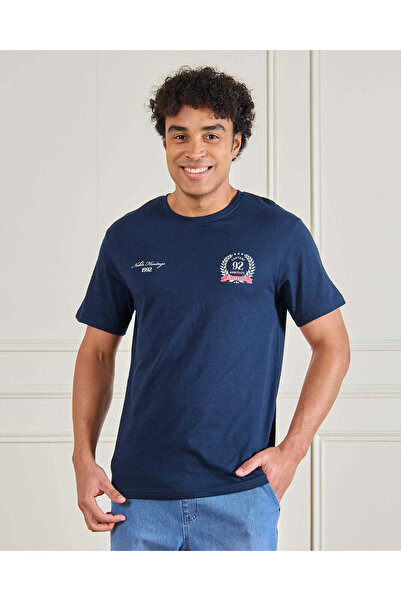 REDTAG تي شيرت رجالي أساسي برسومات بحرية