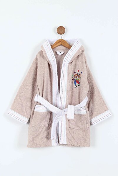 Bella Home رداء حمام للأطفال مطرز بتصميم المهرج بغطاء رأس - 100% قطن - مع الع...