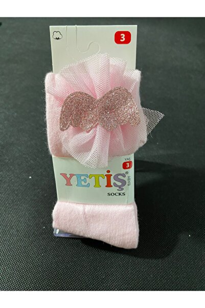 YETİŞ Kız bebek pamuklu külotlu çorap melek kanadı aksesuarlı 3 yaş