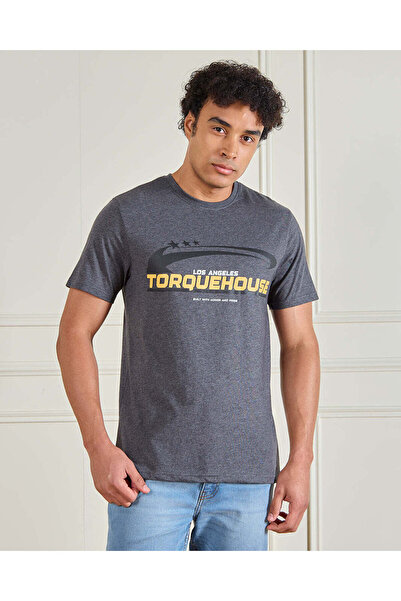 REDTAG تي شيرت رجالي أساسي برسومات فحمية