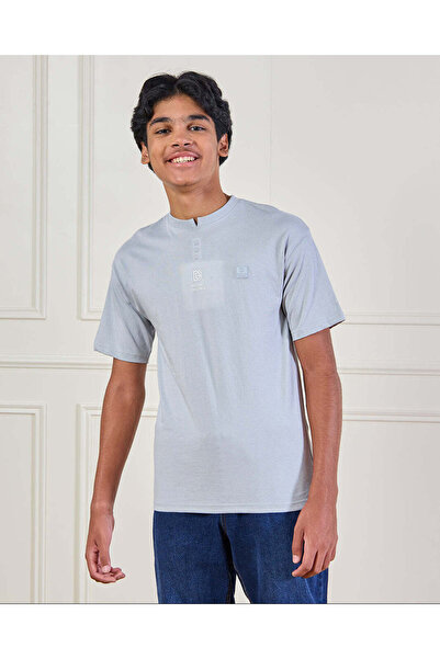 REDTAG Senior Boys Blue Embellished T-Shirt