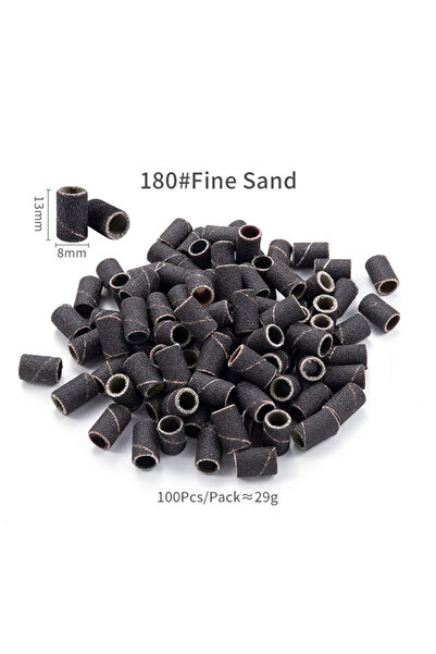 choice2 GritBlack100Pcs Nail Sanding Ring Bands 80# 120# 180# Grits Pedicure ...