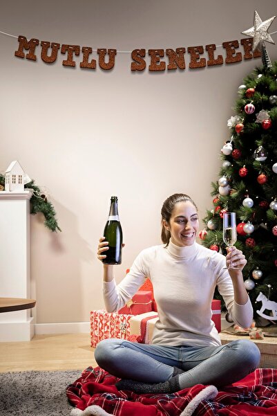 Artikel لافتة نصوص سعيدة باللون البني، يوم خاص، منظمة دعوة، رأس السنة، طاولة ...