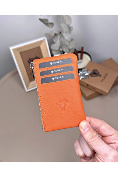 Fil Deri Hakiki Deri Fermuarlı Mini Para Bölmeli Kartlık 2126