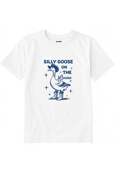 Colermi تي شيرت للأطفال من القماش القطني - تي شيرت Silly Goose مطبوع