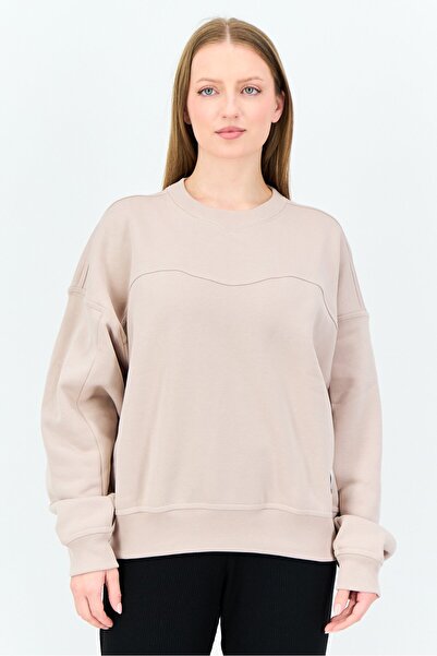 adidas Women Tall Fit Long Sleeve Outdoor Sweatshirt, Taupe