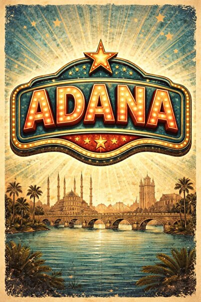 BiveSa Adana İli Retro Ahşap Sokak Tabelası