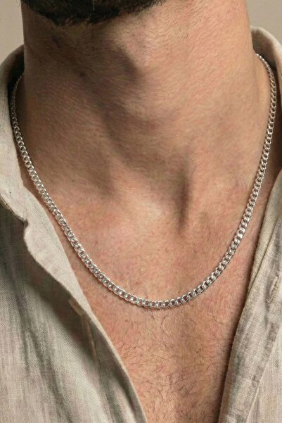 Söğütlü Silver 925 Ayar Gümüş Erkek Kolye Gurmet Modeli Kalın Erkek Zincir SGTL13212