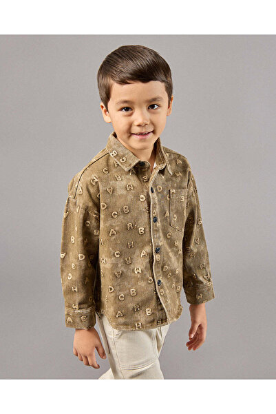 REDTAG قميص كاجوال للأولاد الصغار - بني