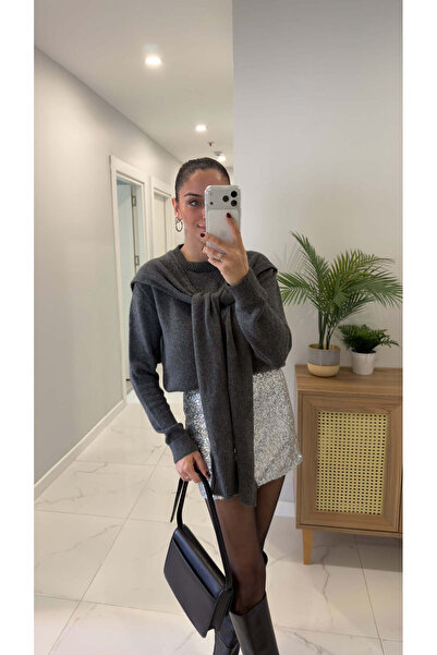 BİRCANÇİL Osben Anthracite Knitted Tie