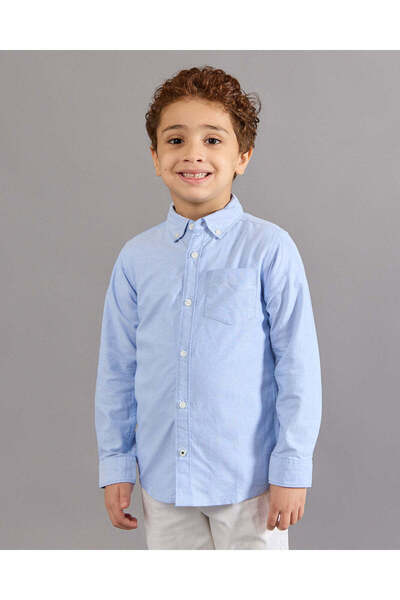 REDTAG Boys Blue Casual Shirt With Pocket