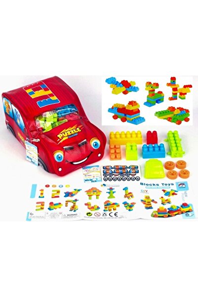 Toybox حقيبة ظهر للأطفال على شكل سيارة مع مكعبات بناء