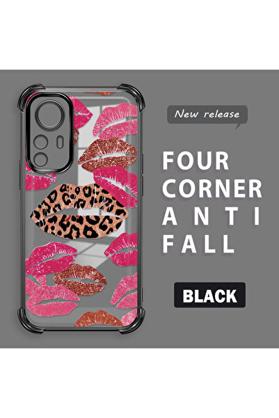 ucuc حافظة حماية من السيليكون الشفاف المتوافقة مع Xiaomi Mi 12T بأنماط الشفاه