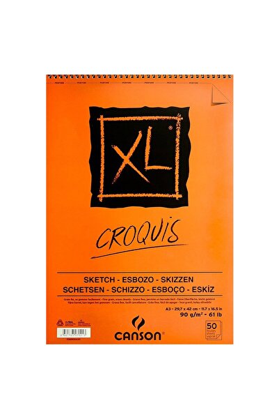 Canson Eskiz Defteri Croquıs Xl 90 Gr Üsten Spiralli A3 50 Yaprak