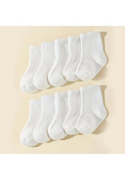 Gonice ١٠ أزواج من الجوارب القطنية البيضاء القصيرة للأطفال الرضع (بنين وبنات)...