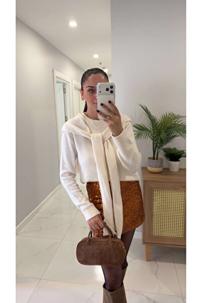 BİRCANÇİL Osben Cream Knitted Tie