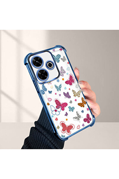 ucuc حافظة حماية من السيليكون الشفاف المتوافقة مع Xiaomi Redmi 13 بأنماط الفراشة