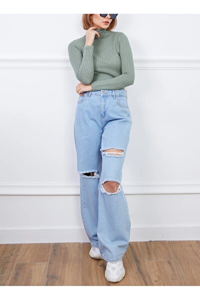 TAŞDELEN AVM Zenne Corded Fabric Turtleneck Bodysuit Standard Size