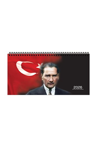 KESKİN COLOR Spiralli Haftalık Masa Ajandası Atatürk 16X33,5 2026 Aj-66